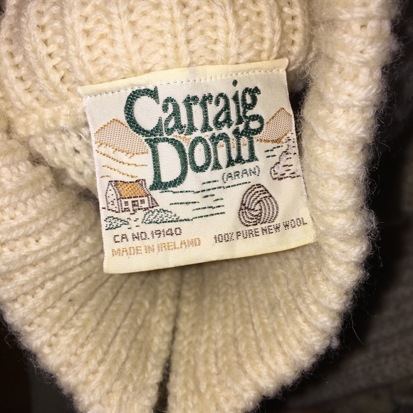 CARRAIG DONN Irish knit zip neck sweater/MM